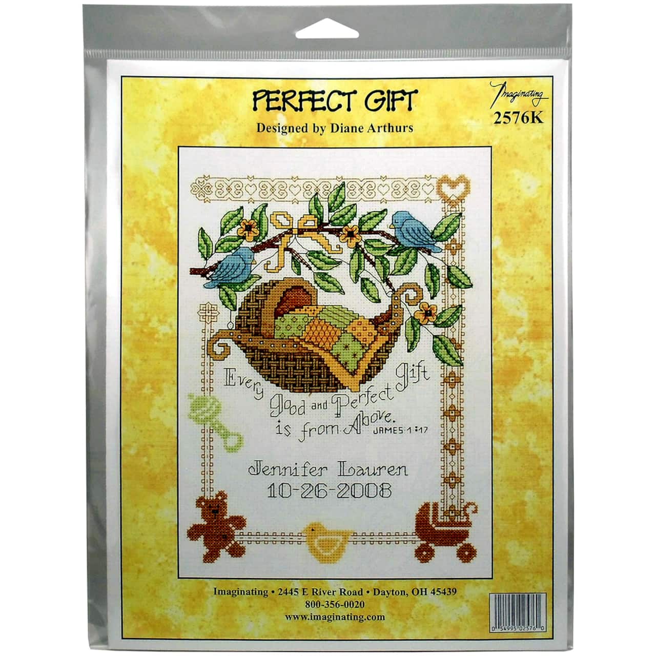 Imaginating Perfect Gift Birth Record Counted Cross Stitch Kit